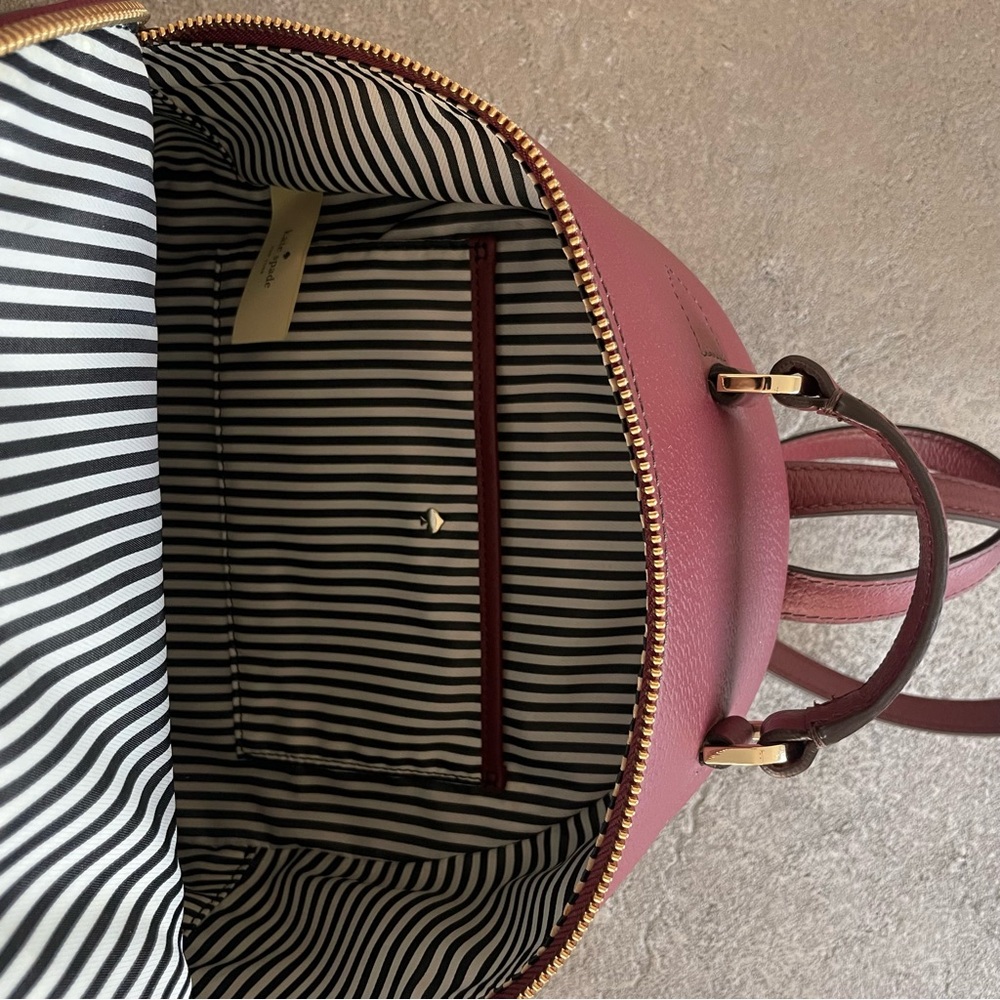 Kate Spade Thompson Street Brooke Red Leather Burgundy Backpack - Picture 8 of 9